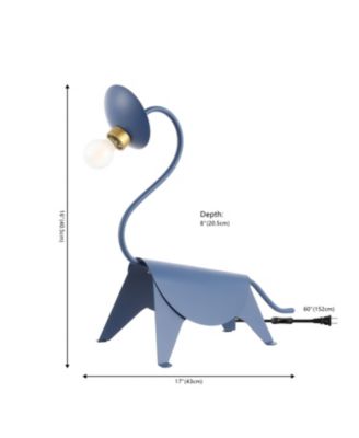 Bradley 16" Modern Industrial Iron Brachiosaurus LED Kids' Lamp, Blue