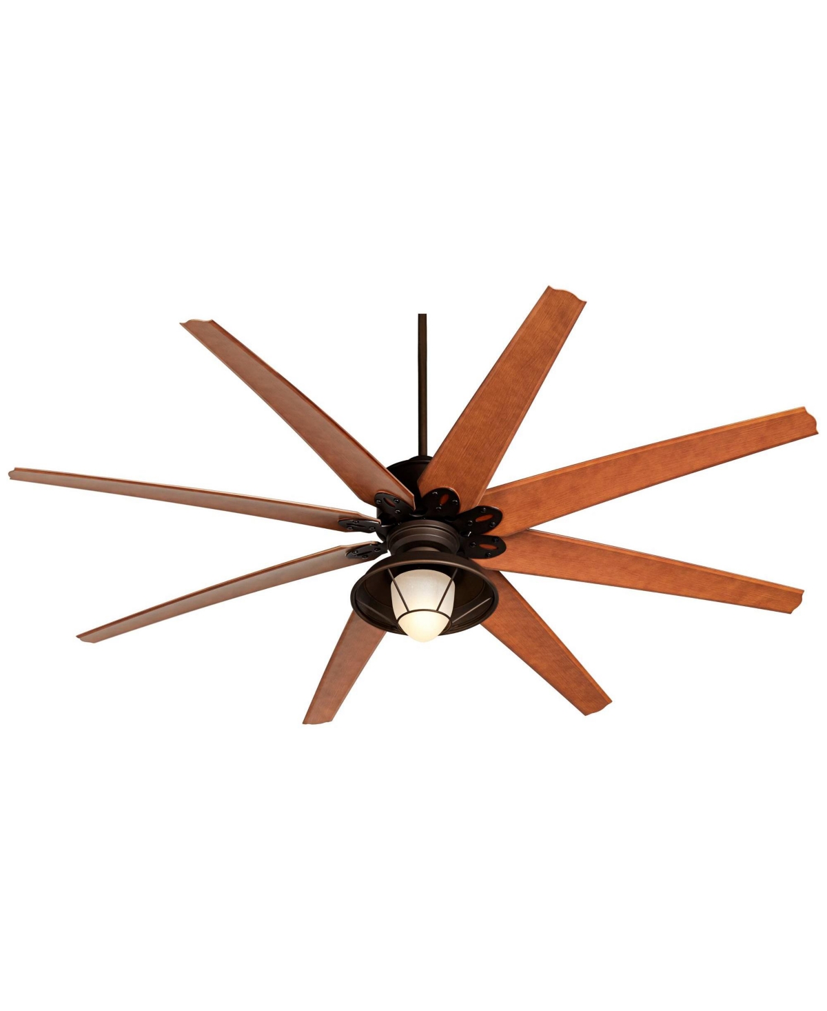 Casa Vieja Predator Indoor Outdoor Ceiling Fan with Light Led Remote Control English Bronze Cherry Blades Hooded Caged Frosted Glass Damp Rated Pa