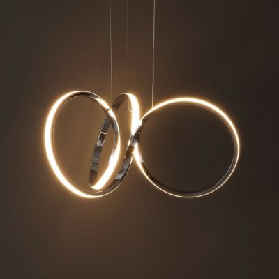 Helix 24" 1-Light Contemporary Minimalist Aluminum Ribbon Integrated LED Pendant, Chrome/Silver