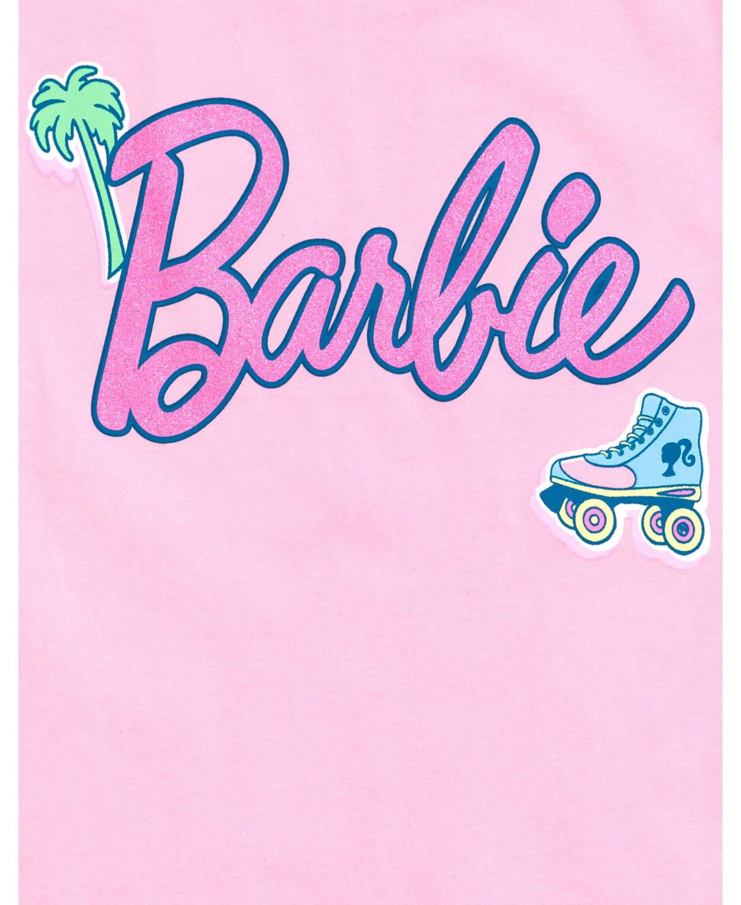 Barbie Girls Peplum T-Shirt and Shorts Outfit Set, цвет: Розовый — фото 3