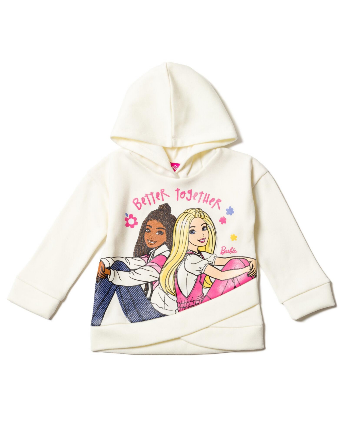 Barbie Toddler Girls Fleece Hoodie and Leggings Outfit Set to (2T - 18-20) -/ white