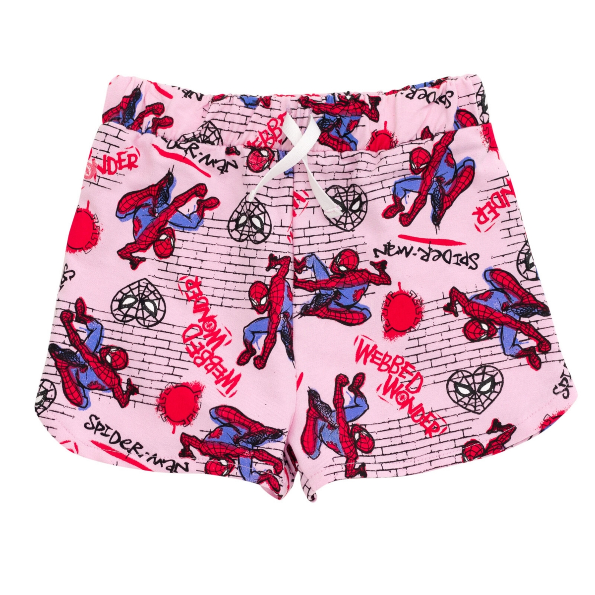 Marvel Spider-Man Girls T-Shirt and French Terry Dolphin Shorts Outfit Set Toddler to Big Kid