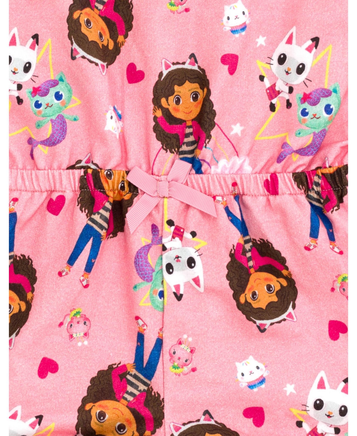Dreamworks Gabby's Dollhouse Toddler Girls Pandy Paws Cakey Cat MerCat French Terry Romper to