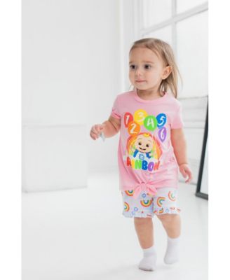 Baby Girls T-Shirt and French Terry Shorts Outfit Set