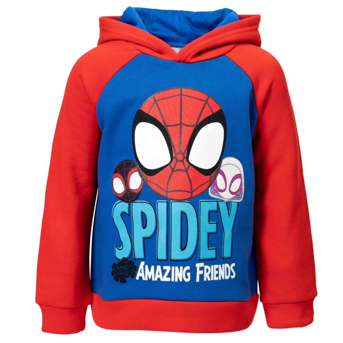 Детский флисовый комплект Spidey and His Amazing Friends Marvel: худи и брюки, цвет: Красный / Синий — фото 2