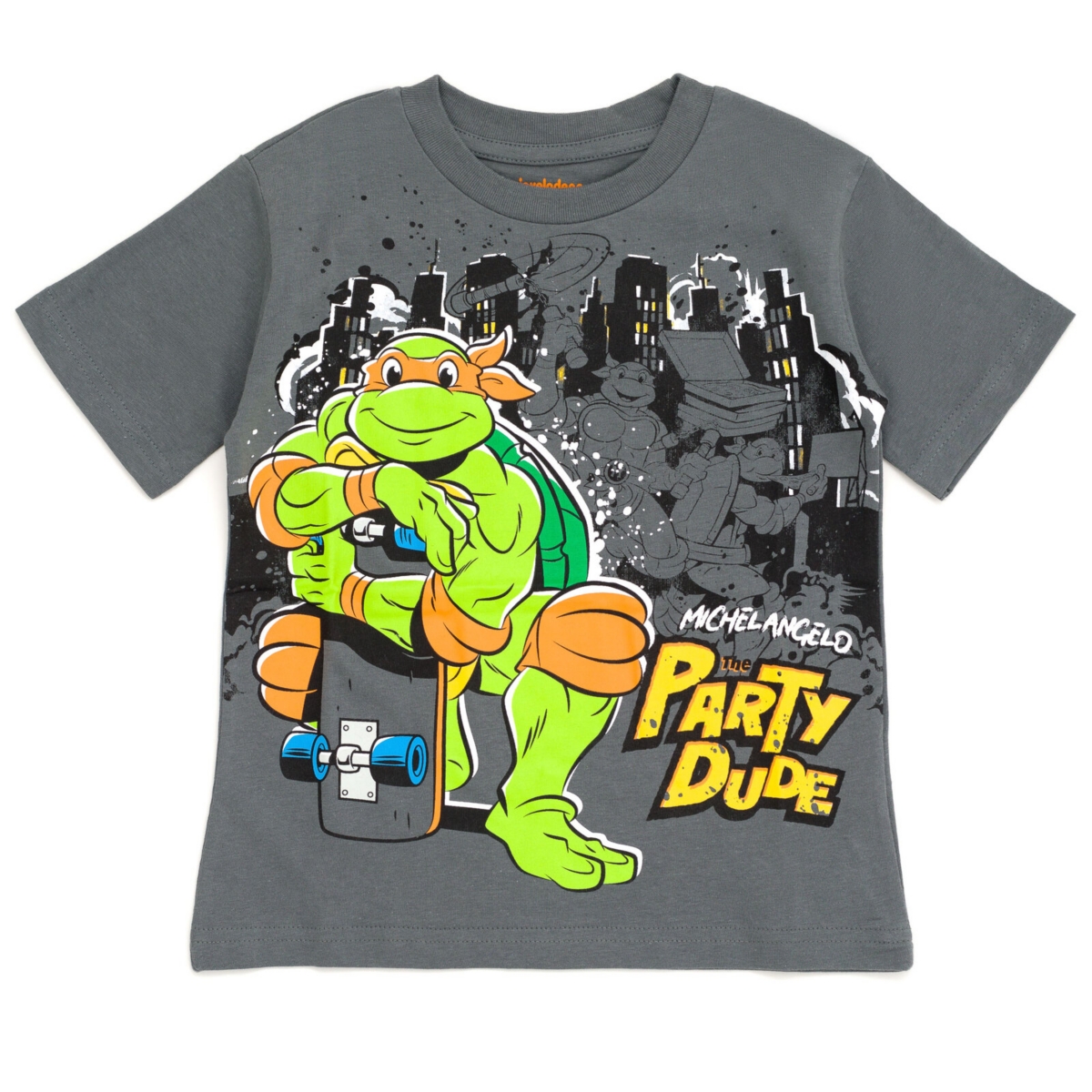 Teenage Mutant Ninja Turtles Boys Leonardo Michelangelo Raphael Donatello 4 Pack T-Shirts to -/ purple / orange / gray