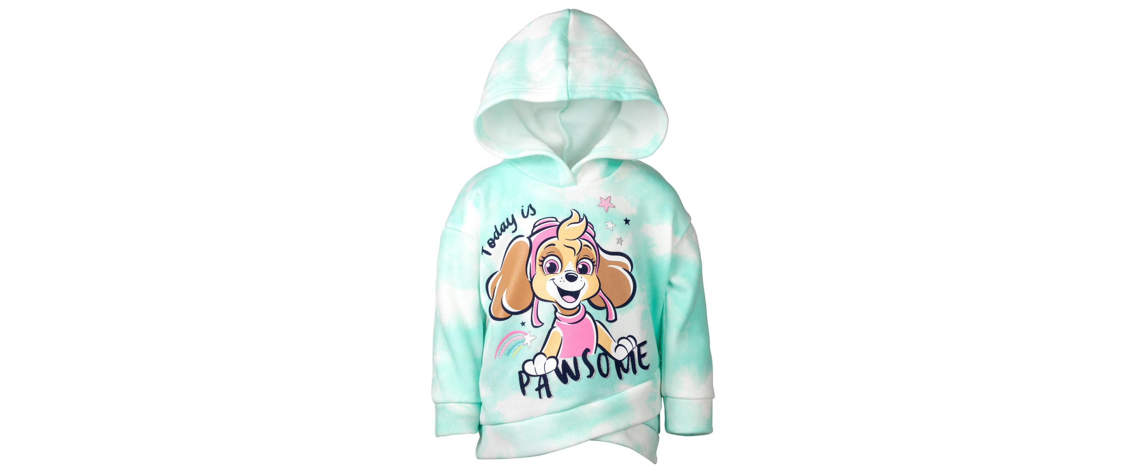 Paw Patrol Girls Pullover Crossover Fleece Hoodie and Leggings Outfit Set