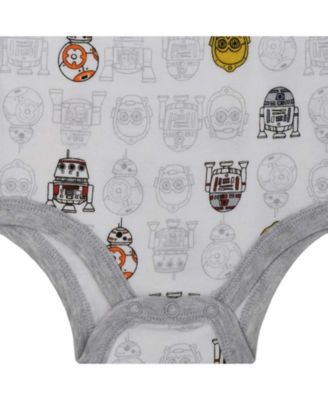 Baby Boys Chewbacca C-3PO R2-D2 Darth Vader Yoda 5 Pack Short Sleeve Bodysuits Newborn to