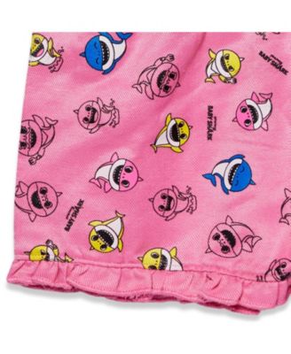 Baby Girls Pinkfong Shark T-Shirt and Shorts Outfit Set