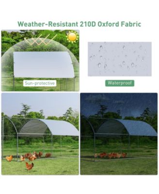 6.2 Feet/12.5 Feet/19 Feet Large Metal Coop Outdoor Galvanized Dome Cage with Cover
