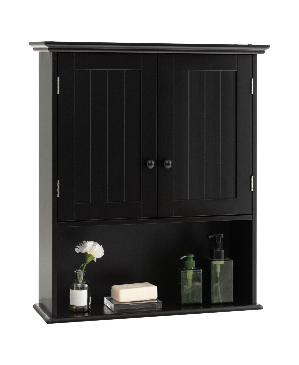 Skonyon 2-Door Wall Mount Bathroom Storage Cabinet with Open Shelf