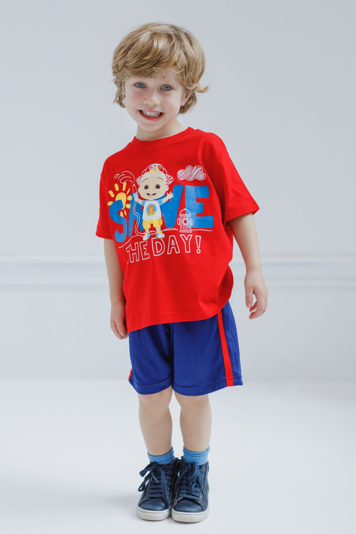 CoComelon Baby Boys Jj Cody T-Shirt and Mesh Shorts Outfit Set to -/ blue