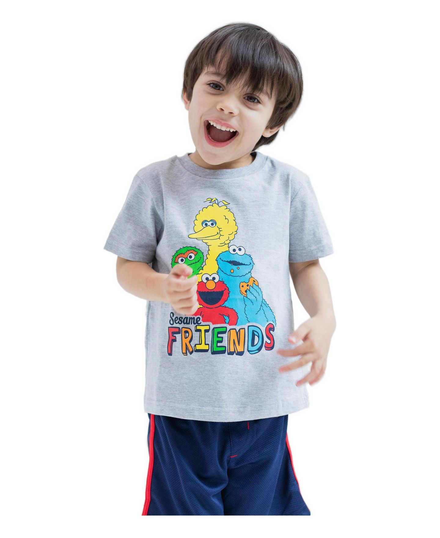 Футболки Sesame Street 2-Pack Short Sleeve для мальчиков, цвет: Серый красный — фото 6