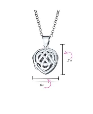 Small BFF Infinity Knot Celtic Heart Lockets Aromatherapy Essential Oil Perfume Diffuser Photo Holder Silver Necklace Pendant