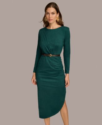 Women's Boat-Neck Side-Shirred Dress