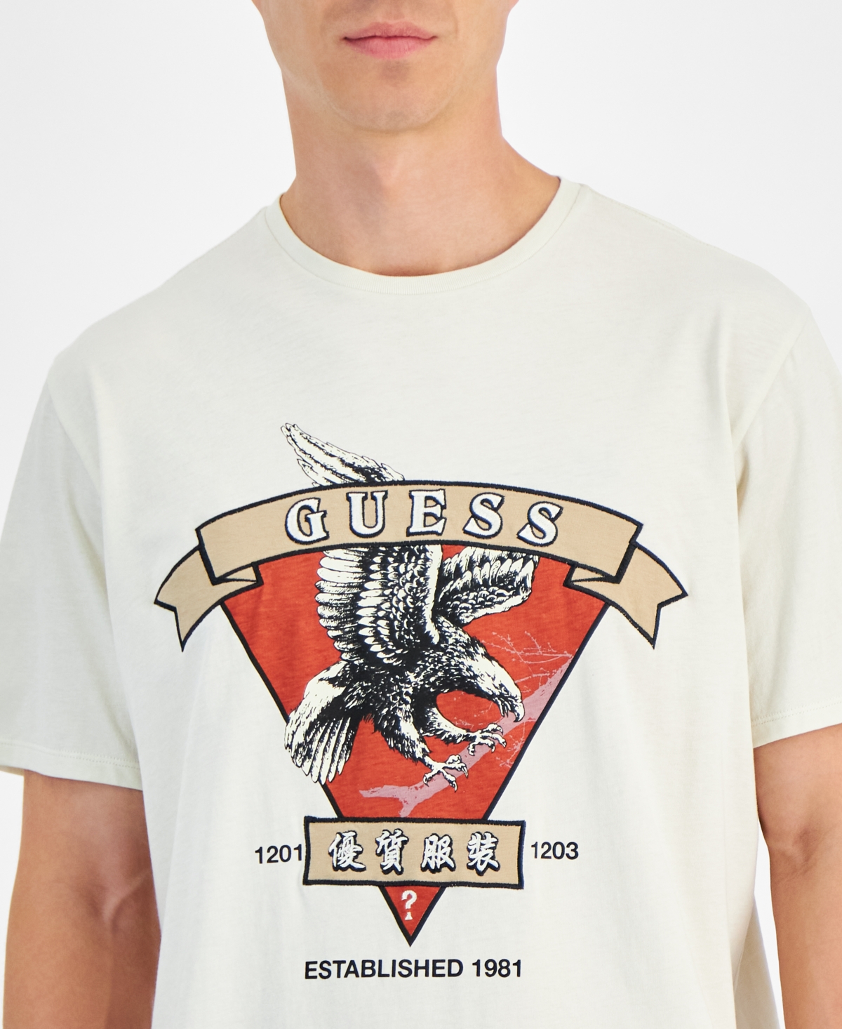 Guess Men's Relaxed Fit Short Sleeve Eagle Graphic T-Shirt