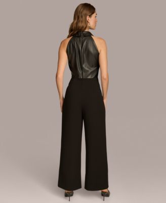 Women's Mixed-Media Jumpsuit 