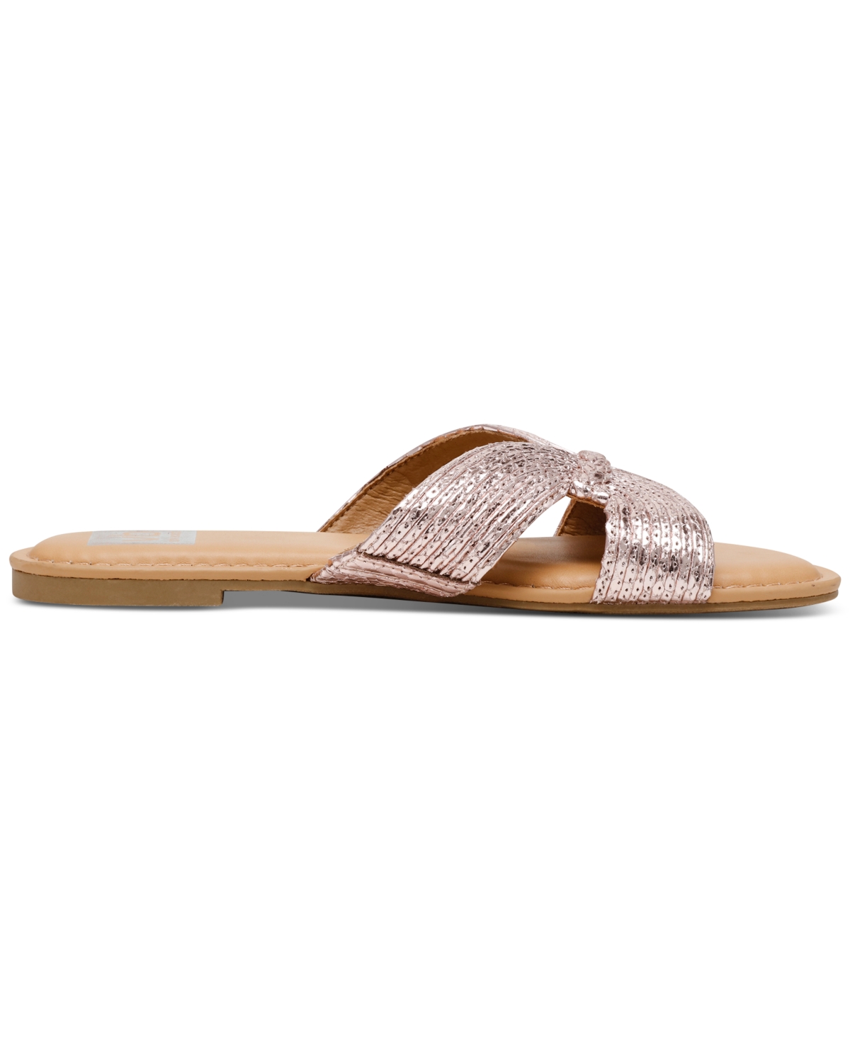 Dv Dolce Vita Women's Geeya Raffia Criss Cross Strap Flat Slide Sandals In Pink Snake