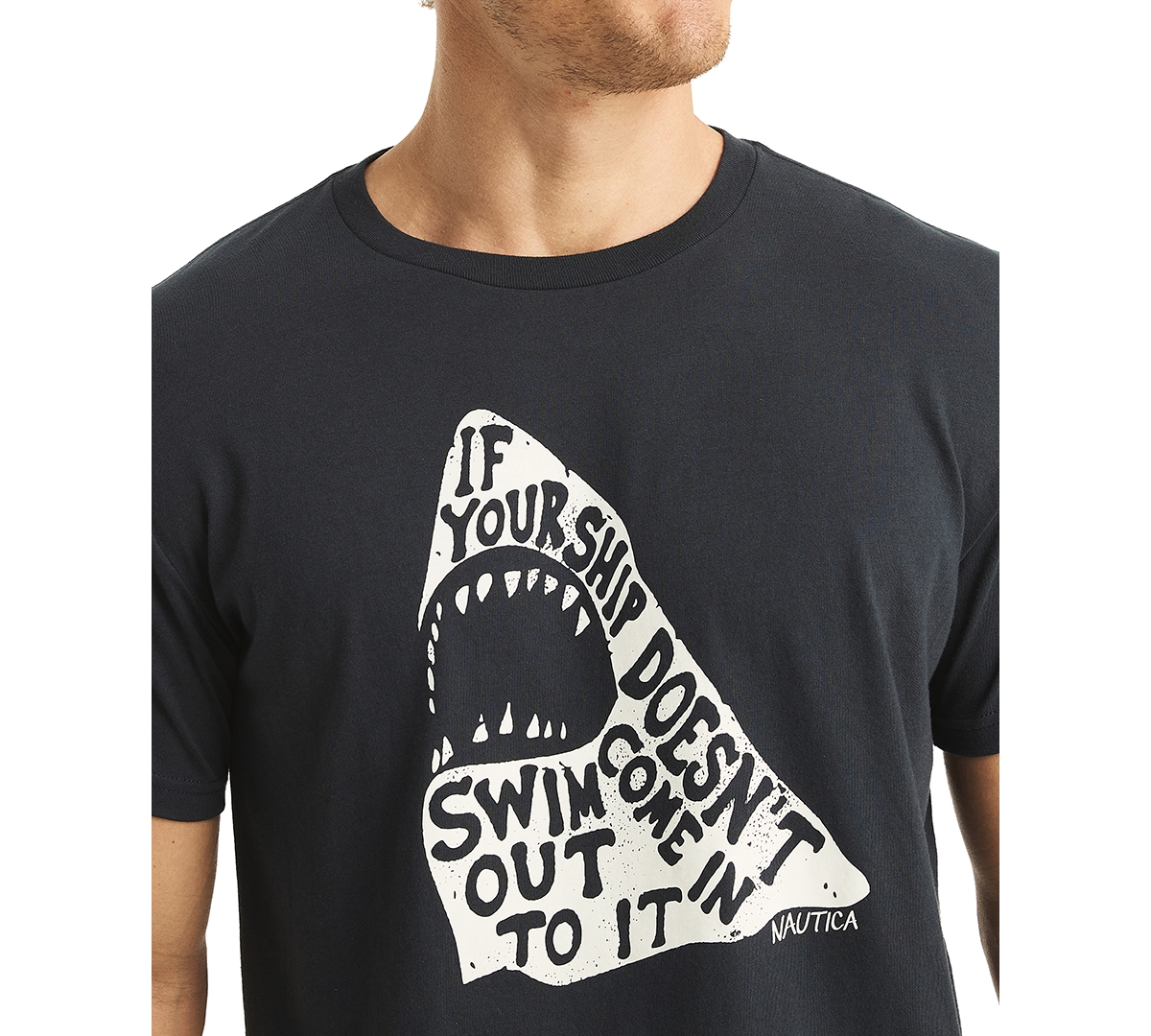 NAUTICA MEN'S WHIMSICAL SHARK GRAPHIC T-SHIRT 