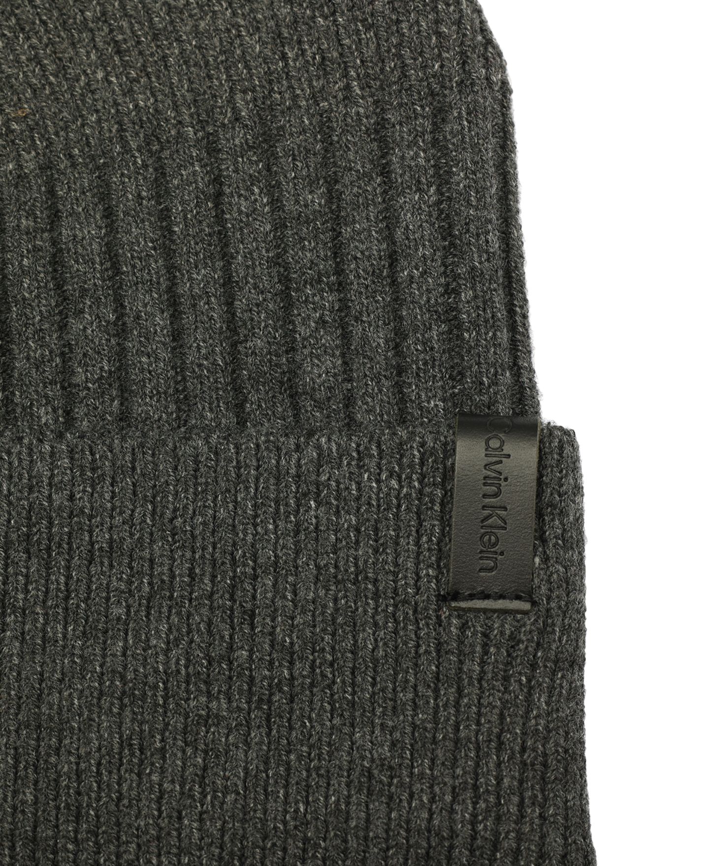 Мужская шапка Calvin Klein Mixed Stitch Beanie, цвет: Угольный — фото 3