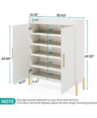 Large Shoe Cabinet with Doors, 6-Tier Entryway Shoe Storage Cabinet with Shelves, 30 Pairs Modern Shoes Rack