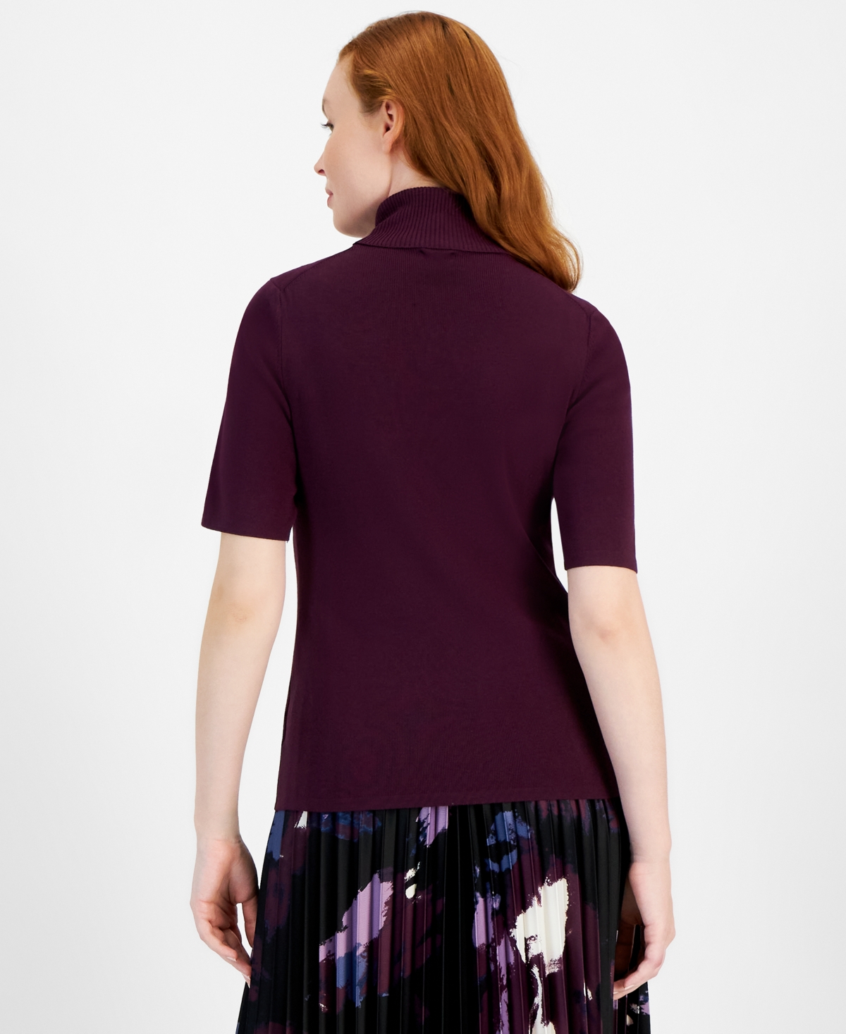 Anne Klein Women's Half-Sleeve Turtleneck Sweater