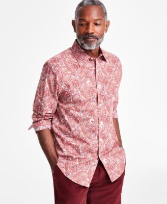 Club Room - Men's Cillian Long Sleeve Button-Front Paisley Shirt