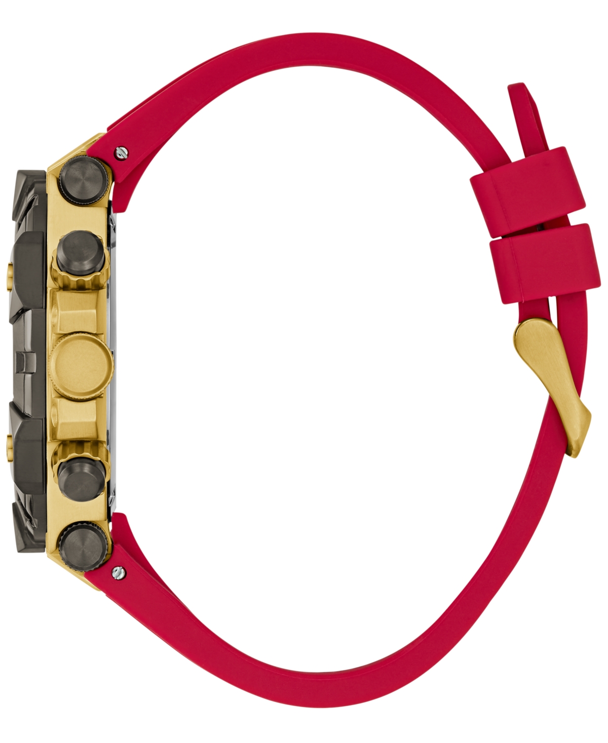 Guess Men's Multi-function Red Silicone Watch 46mm In Red
