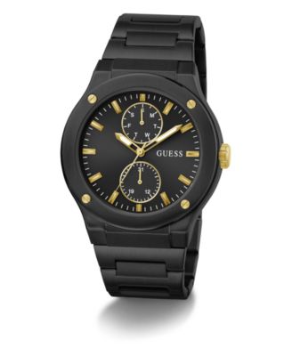 Men's Multi-Function Black Stainless Steel Watch 45mm
