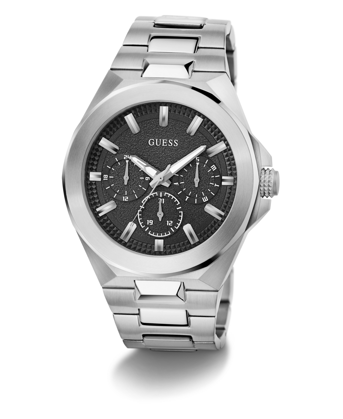 Guess Men's Multi-FunctionSteel Watch 46mm - Silver