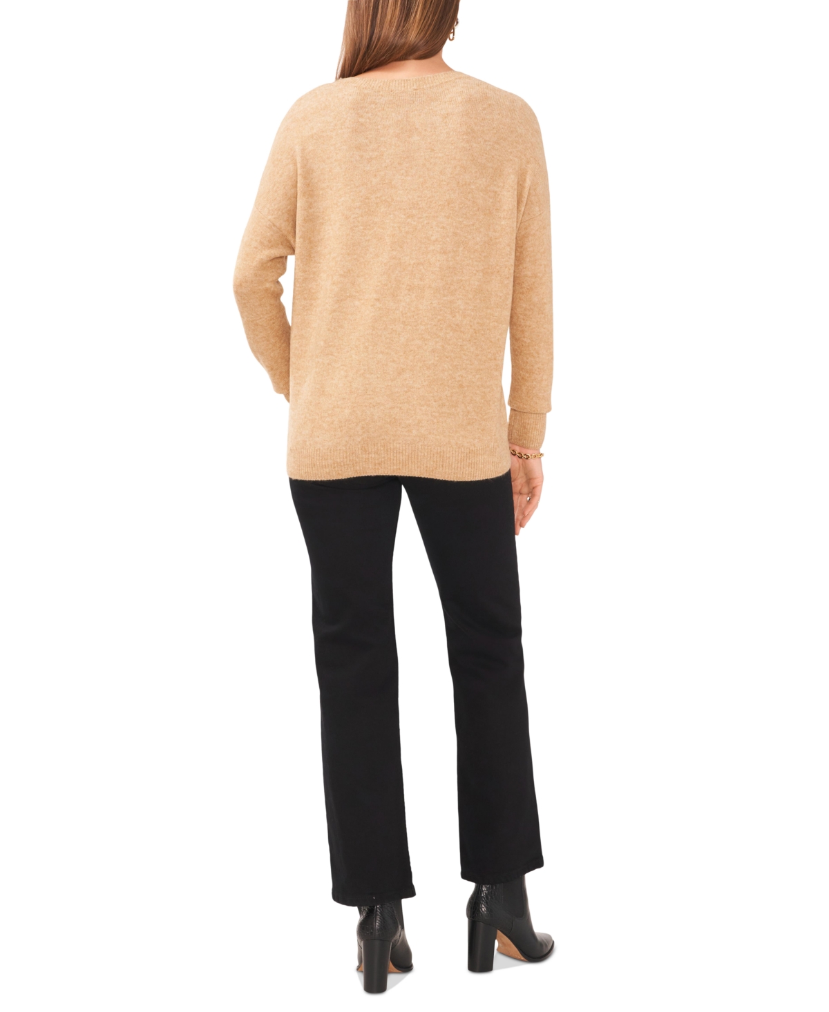 Vince Camuto Women's Dropped-Shoulder V-Neck Sweater