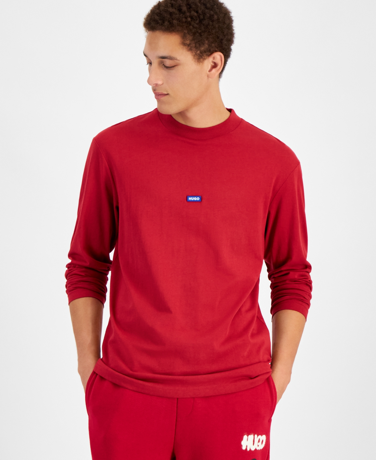 HUGO BOSS MEN'S NILONGTI LOGO SWEATSHIRT 