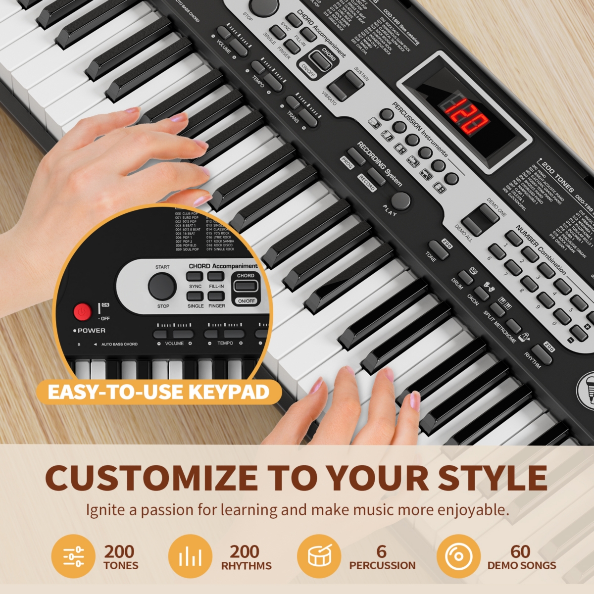 Skonyon 88-Key Full Size Digital Piano Weighted Keyboard with Sustain Pedal