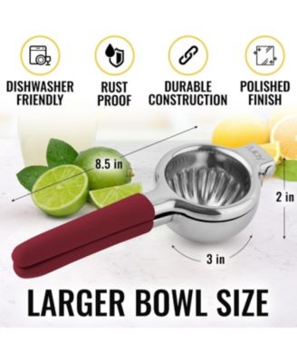 Stainless Steel Lemon Squeezer – Heavy Duty, Solid Metal Bowl, Easy to Use