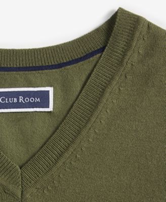 Men's Solid V-Neck Sweater Vest, Created for Macy's 