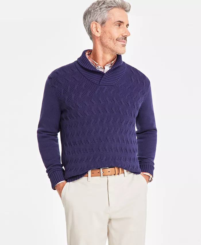Men's Chunky Shawl Collar Sweater