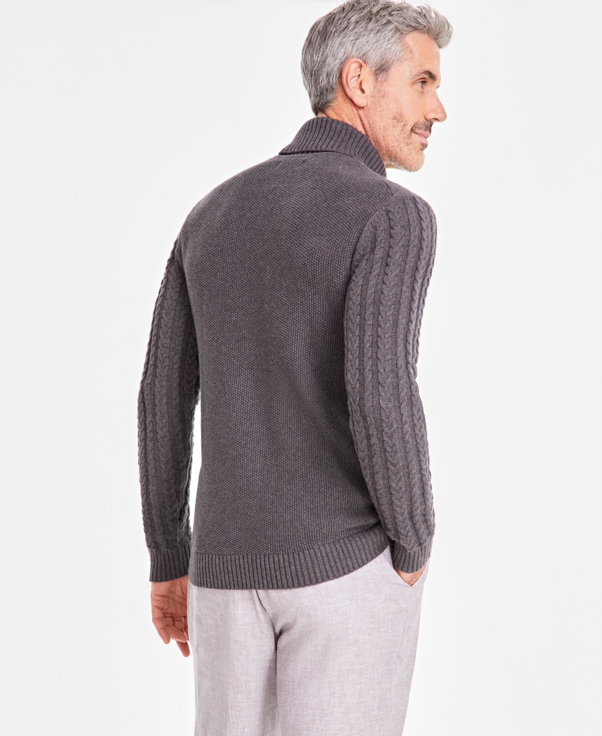 CLUB ROOM MEN'S CHUNKY TURTLENECK SWEATER, CREATED FOR MACY'S 