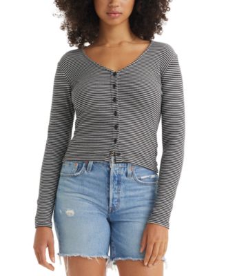 Levi's - Women's Muse Ribbed Long-Sleeve Button-Up Top