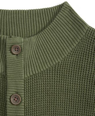 Men's Button Mock Neck Sweater, Created for Macy's 