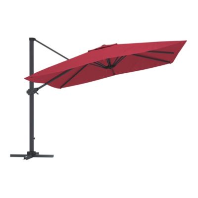 10 FT Square Cantilever Patio Umbrella with Base, Navy Blue