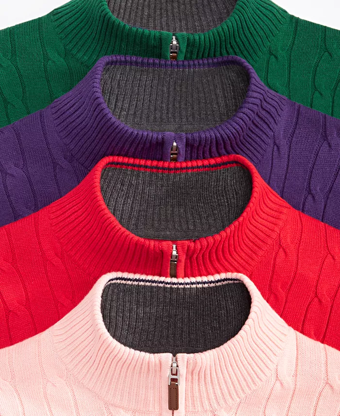 Men's Cable Knit Quarter-Zip Sweater - thumbnail 2
