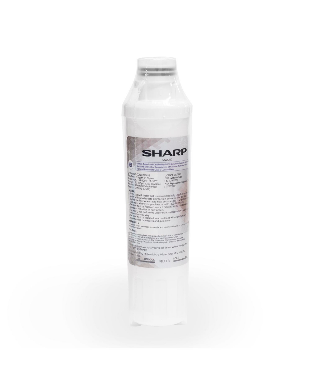 Sharp Replacement Water Filter for SJG2254FS Refrigerator (SJWF200)