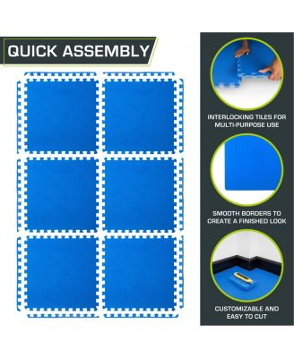 Exercise Puzzle Mat 3/4-in, 24 Sq Ft - 6 Tiles