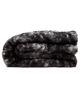 Premium Wolf Faux Fur & Sherpa Minky Reversible Blanket, Throw