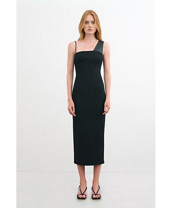 macys leather dress Bebe Women's Laux Bustier Midi Whether you pair with pumps or high Women's Leather Midi Dresses |
