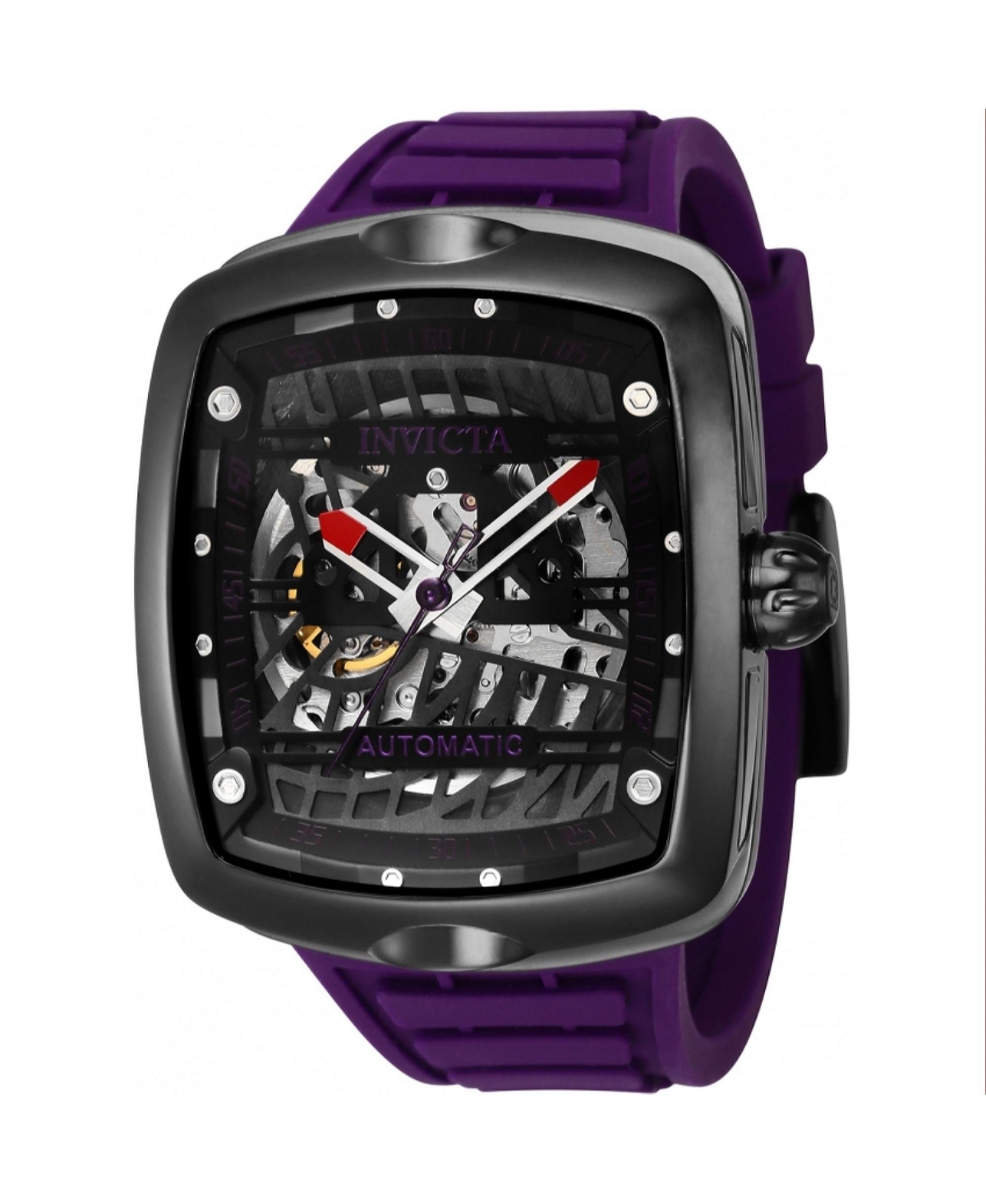 Invicta Men's 44041 S1 Rally Automatic 3 Hand Purple,Dial Watch - Black