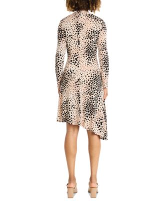 Women's Printed Gathered Asymmetric Dress