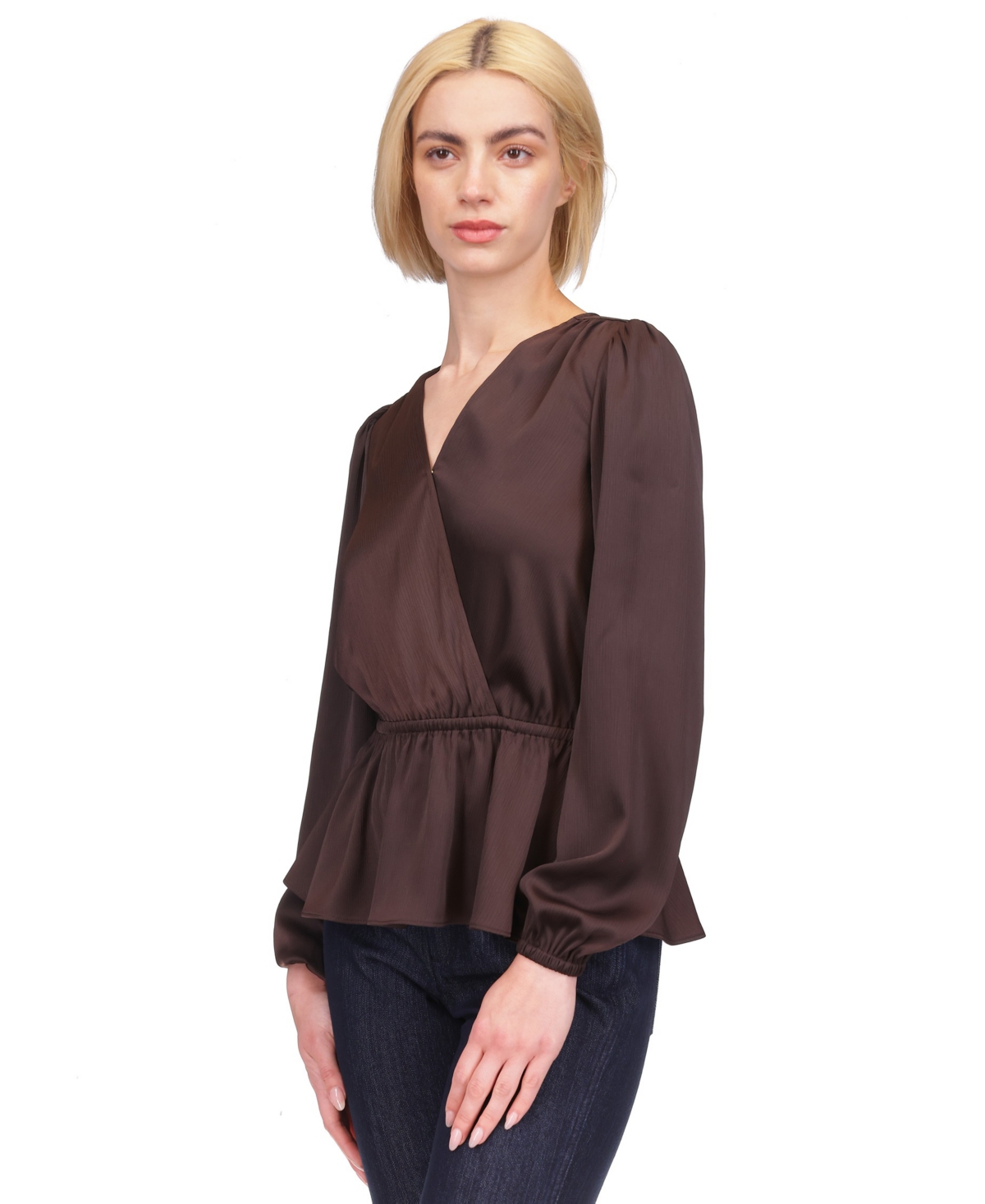 Michael Michael Kors Women's Satin Faux Wrap Top
