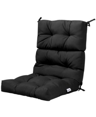 Tufted Patio High-Back Chair Cushion with Non-Slip String Ties