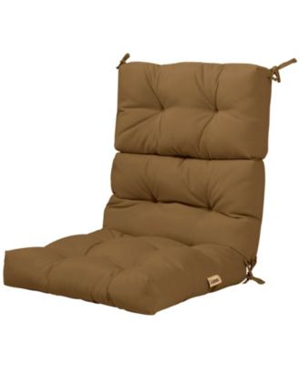Tufted Patio High-Back Chair Cushion with Non-Slip String Ties